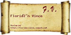 Florián Vince névjegykártya