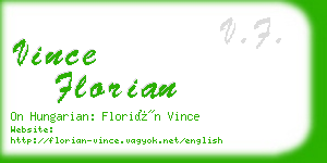 vince florian business card
